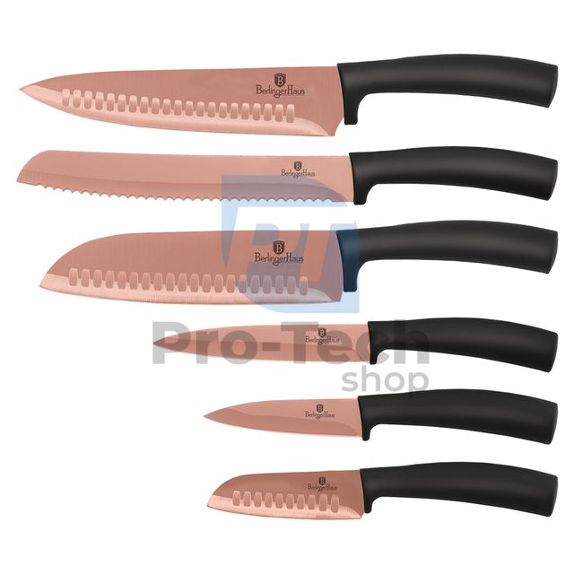 6-teiliges Küchenmesser-Set aus rostfreiem Stahl ROSE GOLD 19699