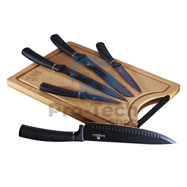 6-teiliges Set von kstainless steel Küchenmesser mit Schneidebrett BLACK 20469