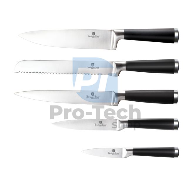 6-teiliges Set Küchenmesser aus Edelstahl mit Ständer BLACK- SILVER 20483