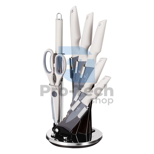 8-teiliges Set Küchenmesser aus Edelstahl mit Acrylständer MATT GREY 20735