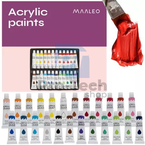 Acrylfarben 24 Stück - 12ml Maaleo 20363 73939