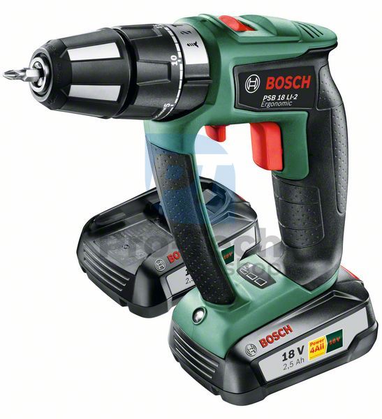 Akku-Schlagbohrmaschine Bosch PSB 18 LI-2 Ergonomisch mit Lithium-Ionen-Technik 03776