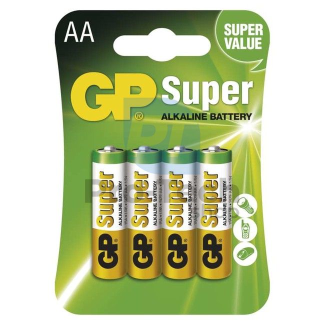 Alkalibatterie GP Super LR6 (AA), 4 Stück 70680