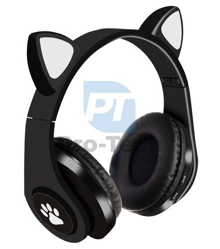 Kabellose Kopfhörer mit Katzenohren - schwarz 73986