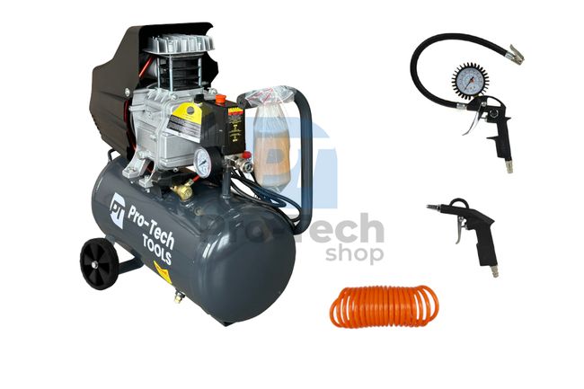 Kompressor 24L 2000W 230V + 3-teiliger Pneumatiksatz Pro-Tech TOOLS 40540