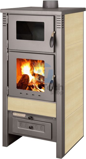 Kaminofen mit Backofen 12 kW beige 40226