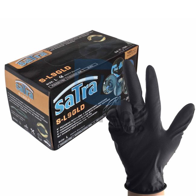Nitril-Handschuhe L 8-9" 100St. SATRA S-L9GLD 14548