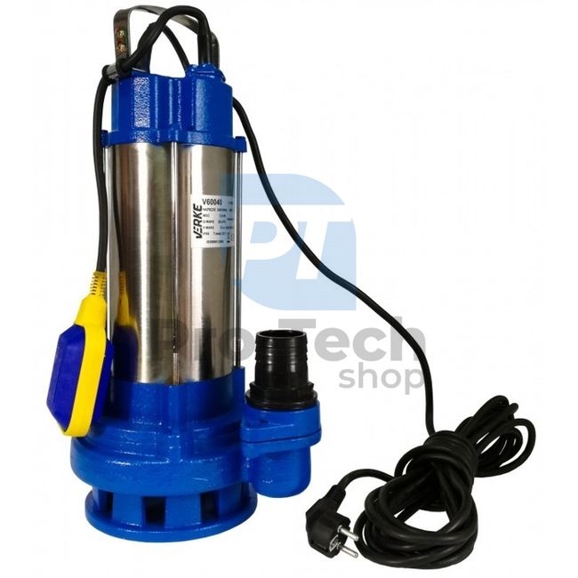 Sumpf-Tauchpumpe mit Schwimmer vernickelt 1500W HQ 13090