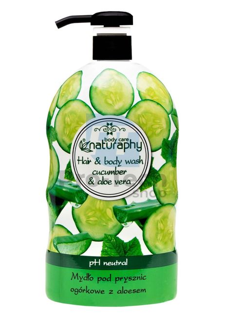 Duschgel und Shampoo 2in1 Gurke mit Aloe-Vera-Extrakt Naturaphy 1000ml 30040