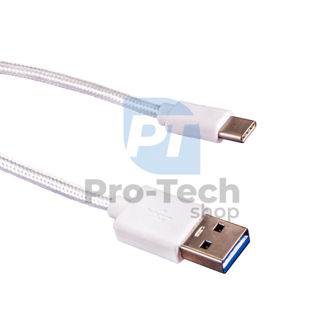 USB-C Kabel 3.0, 1m, weiß, geflochten 72376