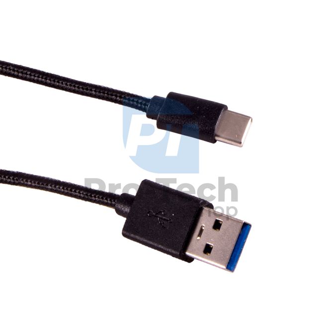 USB-C Kabel 3.0, 1m, schwarz, geflochten 72375