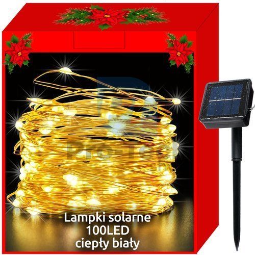 Weihnachtsbeleuchtung - Solar - Draht 100 LED kaltweiß 75462
