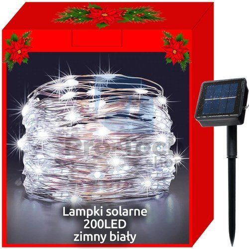 Weihnachtsbeleuchtung - Solar - Drähte 200LED kaltweiß 75464