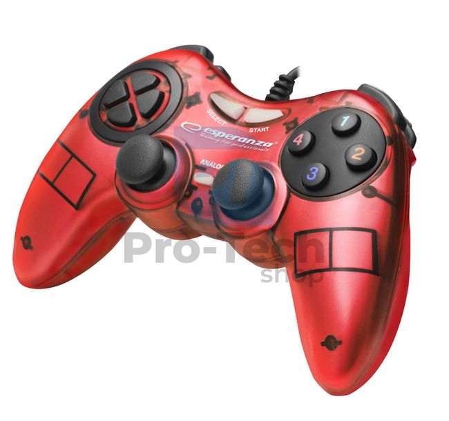 Vibrierendes Gamepad für PC mit USB FIGHTER, rot 72636