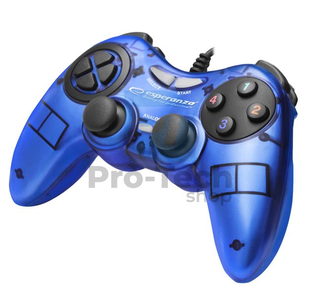 Vibrierendes Gamepad für PC mit USB FIGHTER, blau 72632