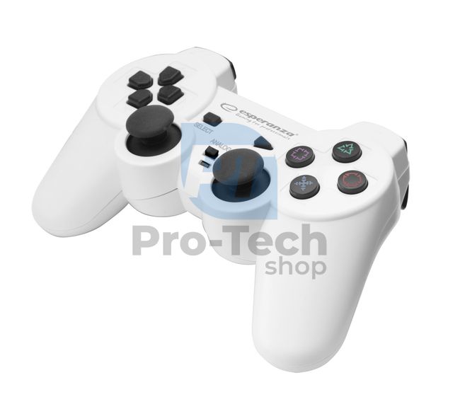 Vibrierendes Gamepad PC/PS3 USB TROOPER, weiß-schwarz 72644