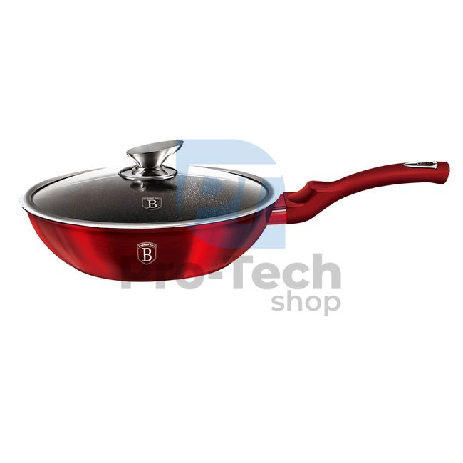 WOK-Pfanne mit Marmoroberfläche und Deckel 28cm METALLIC LINE BURGUNDY EDITION 19072