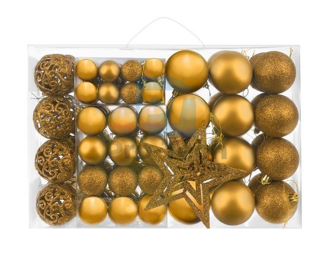 Weihnachtskugelset Gold - 100 Stück + Stern 75623